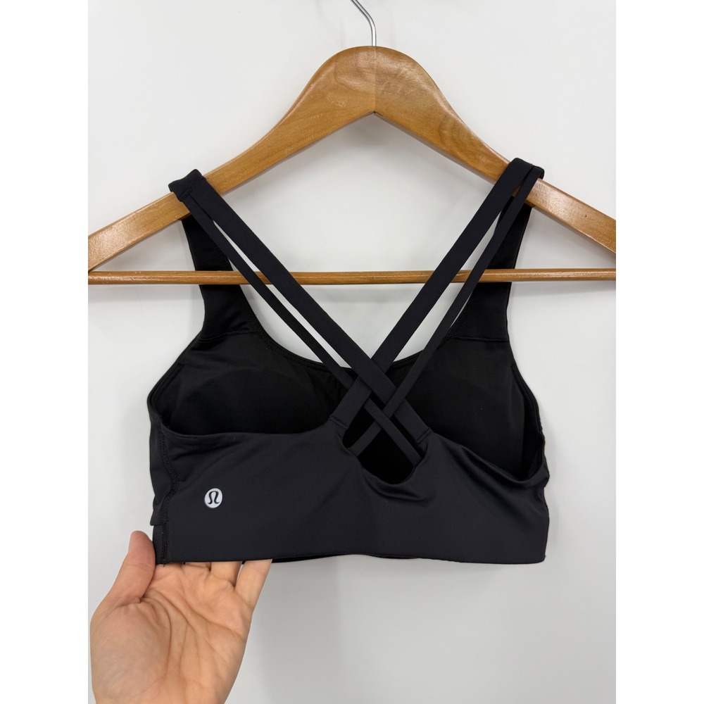 Lululemon Energy Bra Sports Bra Women Size 6 Black Strappy Back LW2DUGS